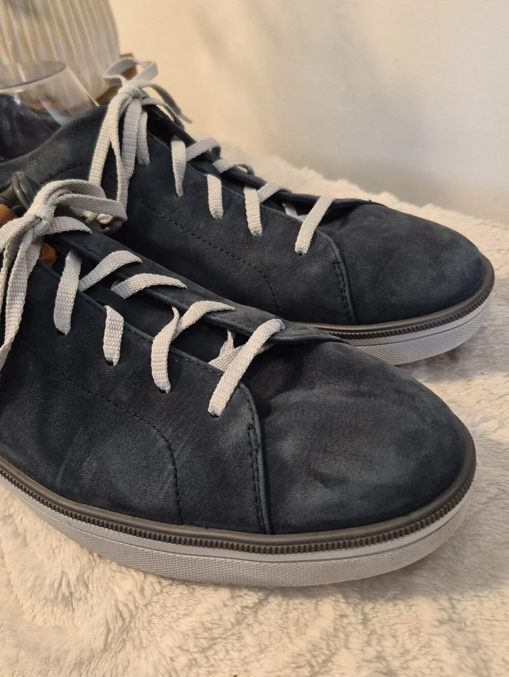 Johnston & Murphy XC4 Foust Sneakers Blue Leather Lace-Up Waterproof Men's Sz 12